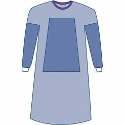 Staff Apparel Medline Eclipse Sterile Fabric-reinforced Surgical Gowns, Blue, Large, Hook And Loop, 30/Pack