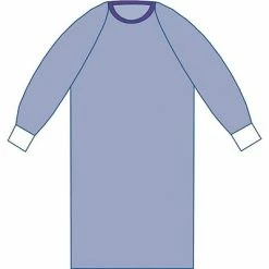 Medline Staff Apparel Sirus® Sterile Non-reinforced Surgical Gowns With Raglan Sleeve, Blue, XL, Hook And Loop, 30/Pack