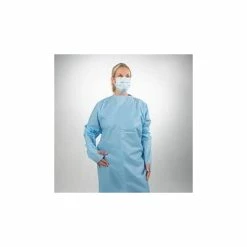 Patient Apparel TIDIShield AAMI Level 2 Medical Polyethylene Protective Gowns, Universal Size, Blue, 75/Carton (8576A)