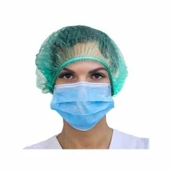 Staff Apparel Unimed Unisex Polypropylene Bouffant Cap, Green, 24", 100/Bag, 20 Bags/Carton